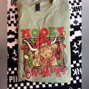 Gildan Green 'Mooey Christmas' Long Sleeve Tee